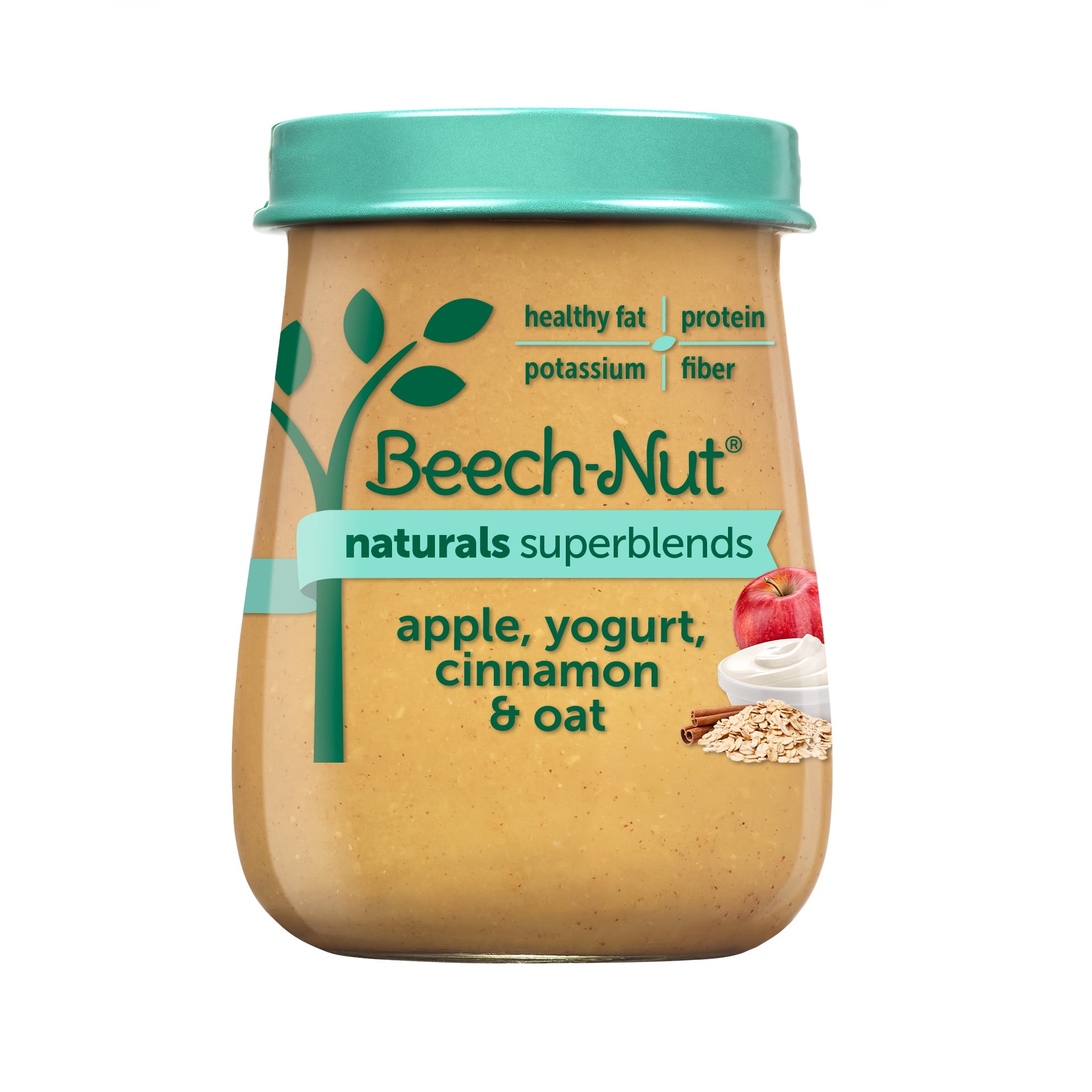 Beech-Nut Naturals Superblends Stage 3 Baby Food, Apple Yogurt Cinnamon & Oat, 4 oz Jar