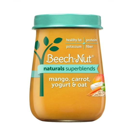 Beech-Nut Naturals Superblends Stage 3 Baby Food, Mango Carrot Yogurt & Oat, 4 oz Jar