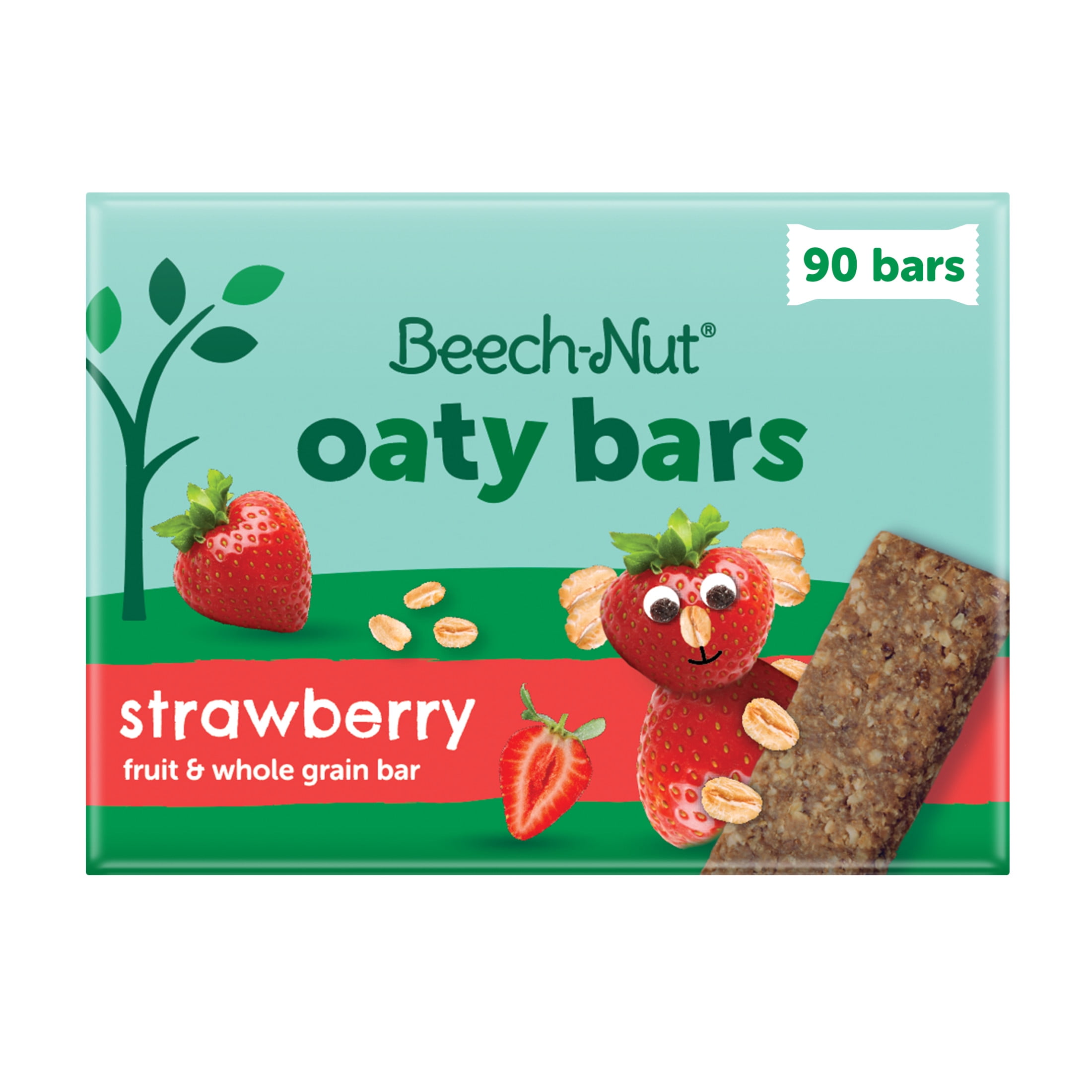Beech-Nut Oaty Bars with Fruit & Whole Grain Strawberry Toddler Snack Bar, 90 Bars