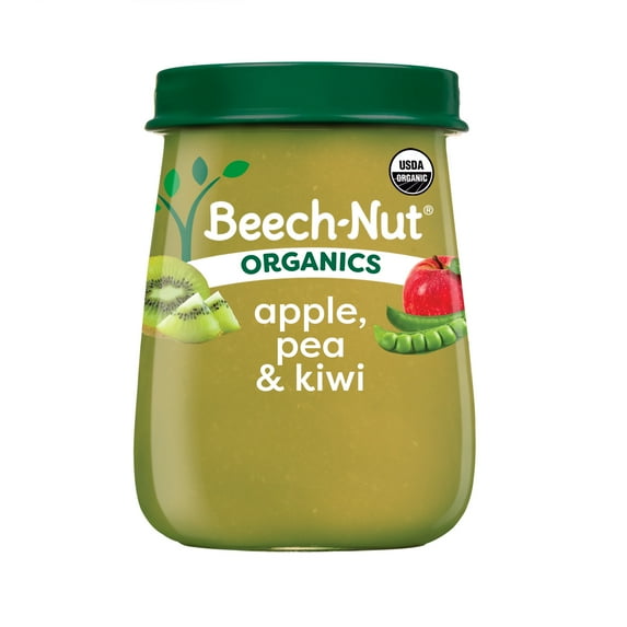 Beech-Nut Organics Stage 2 Organic Baby Food, Apple Pea & Kiwi, 4oz Jar