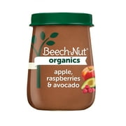 (6 pack) Beech-Nut Organics Stage 2 Organic Baby Food, Apple Raspberries & Avocado, 4oz Jar