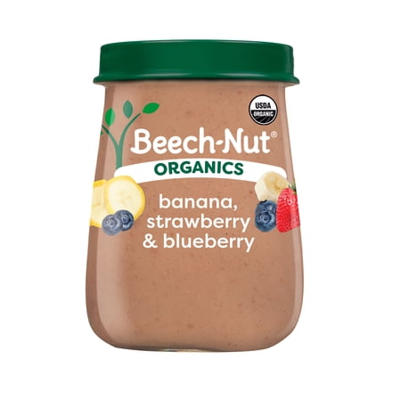 Beech-Nut Organics Stage 2 Organic Banana Strawberry & Blueberry Baby Food, 4 oz Jar