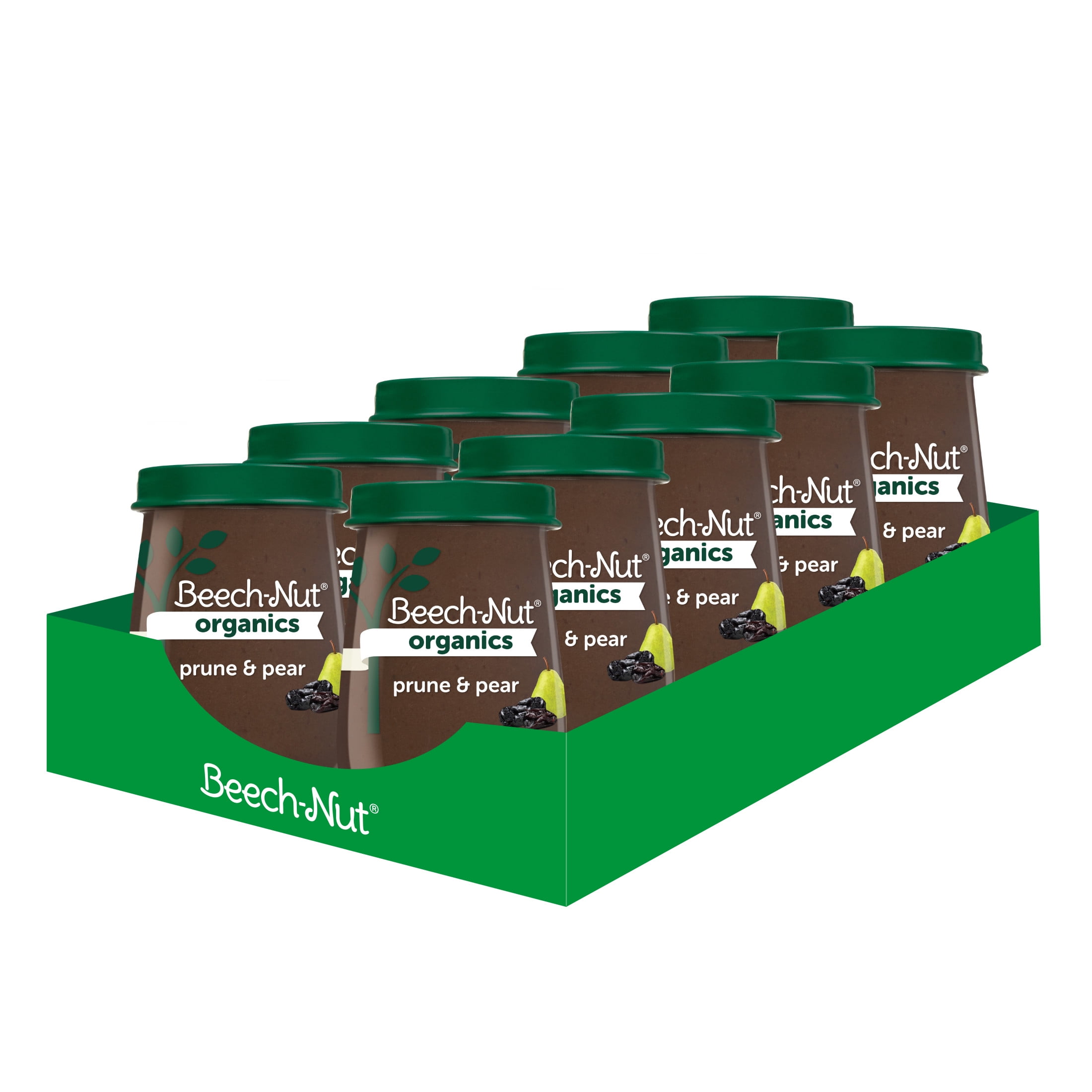 Beech-Nut Organics Stage 2 Organic Baby Food Prunes & Pears, 4 oz Jar (10 Pack)