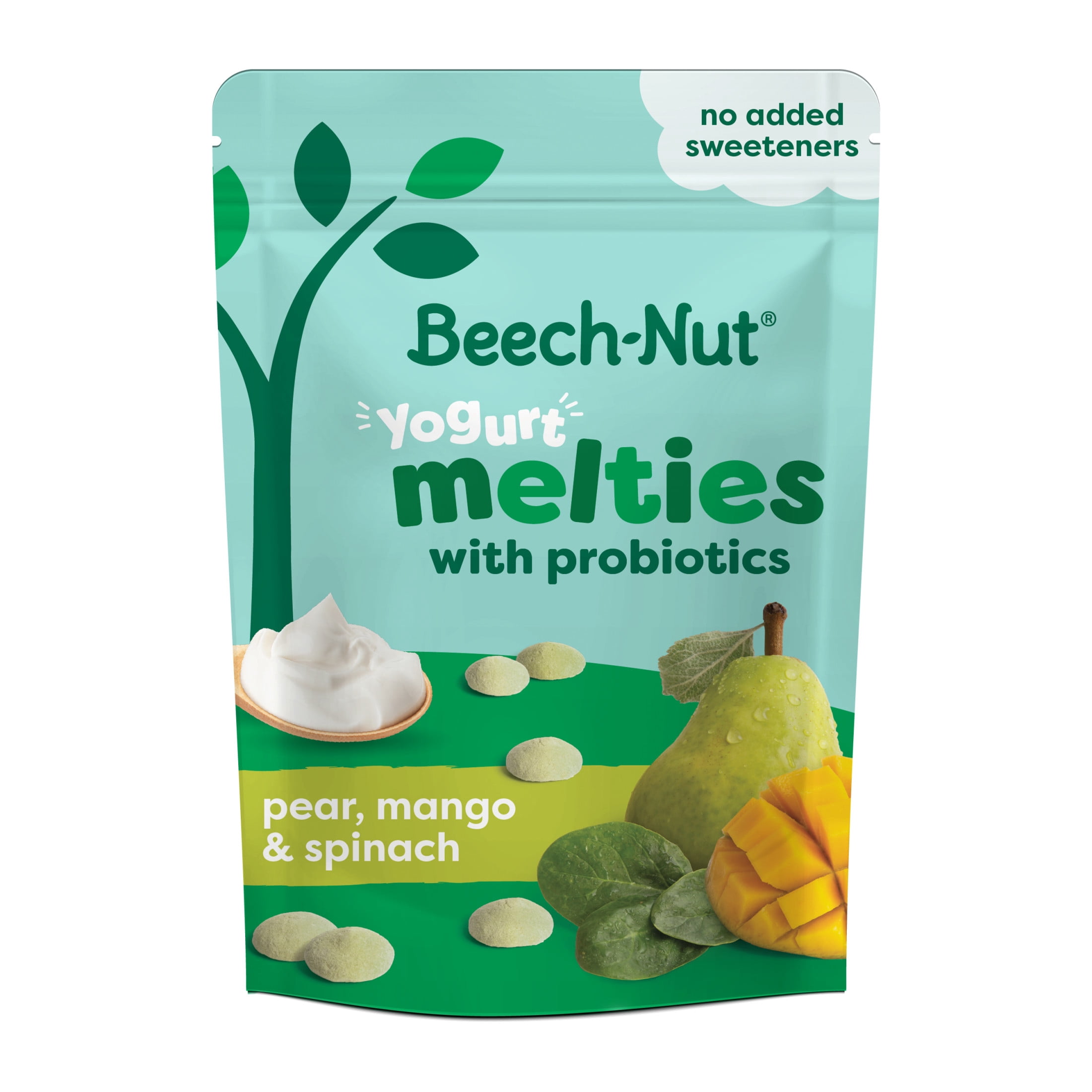 Beech-Nut Probiotic Melties Pear Mango Spinach Yogurt Melts Baby & Toddler Snack, 1 oz Bag