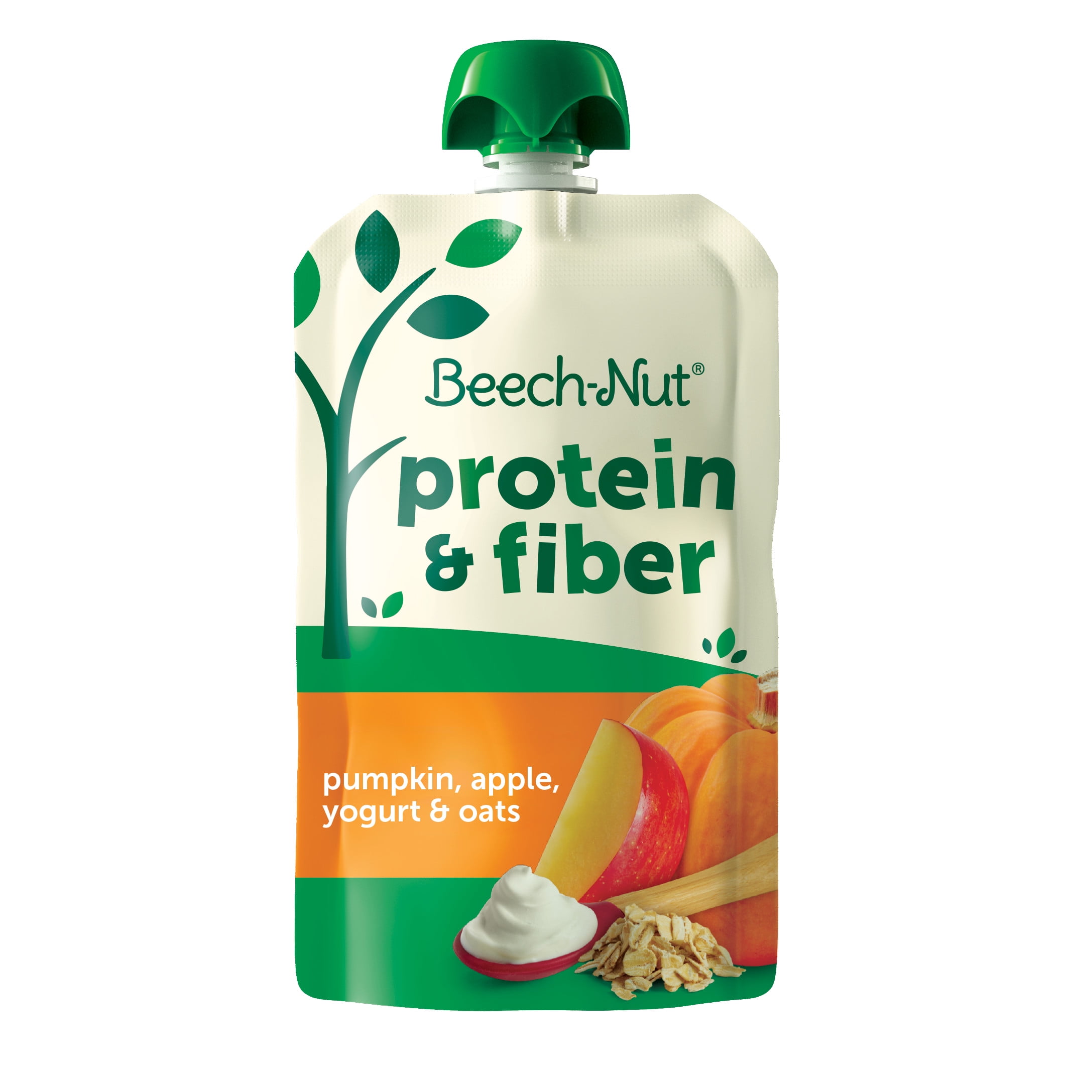Beech-Nut Protein & Fiber Stage 4 Toddler Food, Pumpkin Apple Yogurt Oats, 3.5 oz