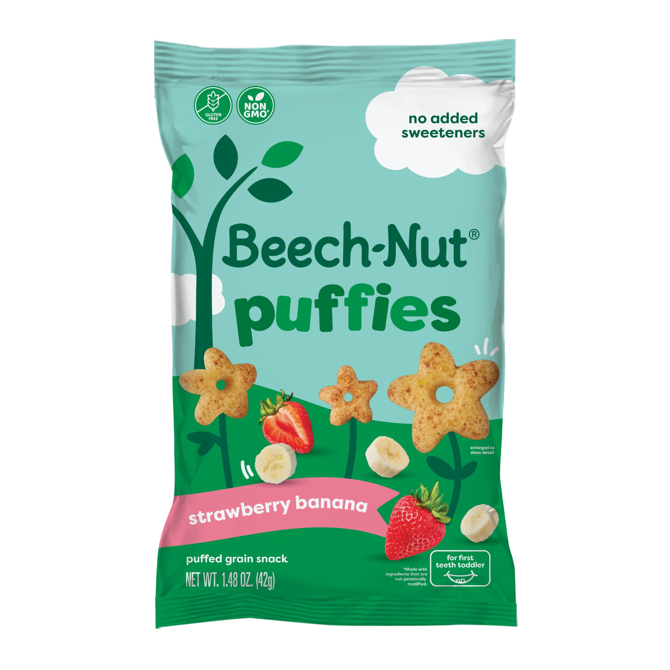 Beech-Nut Puffies Strawberry Banana Whole Grain Toddler Snack Puffs, 1. ...