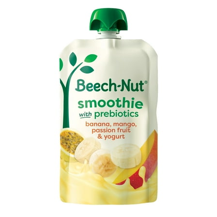 Beech-Nut Smoothie + Prebiotics for Toddlers, Banana Mango Psn Fruit & Yogurt, 3.5oz Pouch