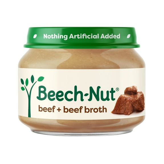 Beech-Nut Stage 1 Baby Food, Beef & Beef Broth, 2.5 oz Jar