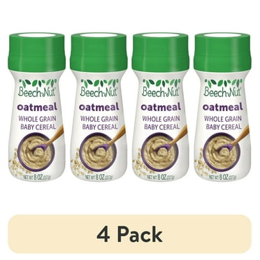 (4 pack) Beech-Nut Stage 1 Oatmeal Baby Cereal, 8 oz Canister