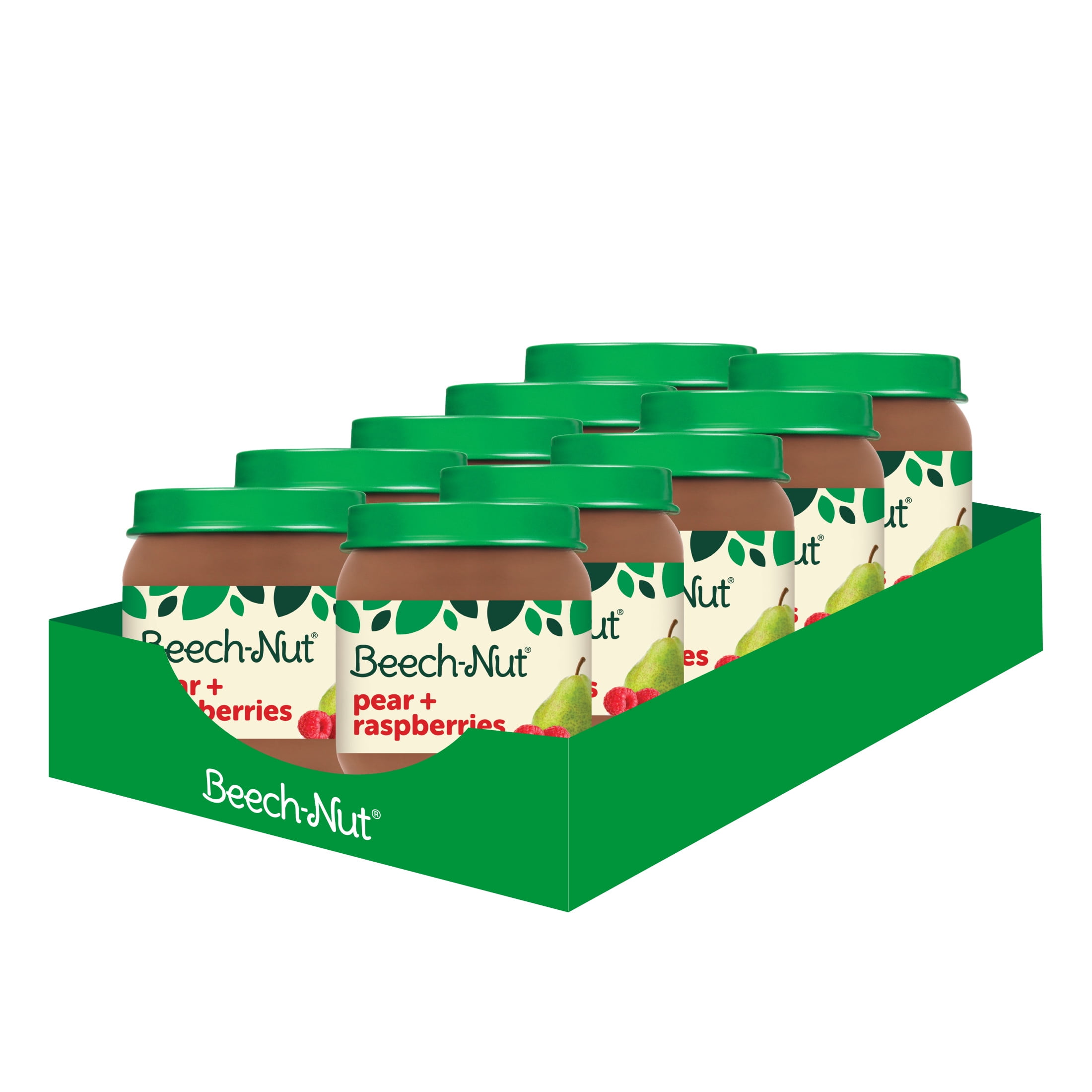 Beech-Nut Stage 2 Baby Food, Pear & Raspberries, 4 oz Jar (10 Pack ...