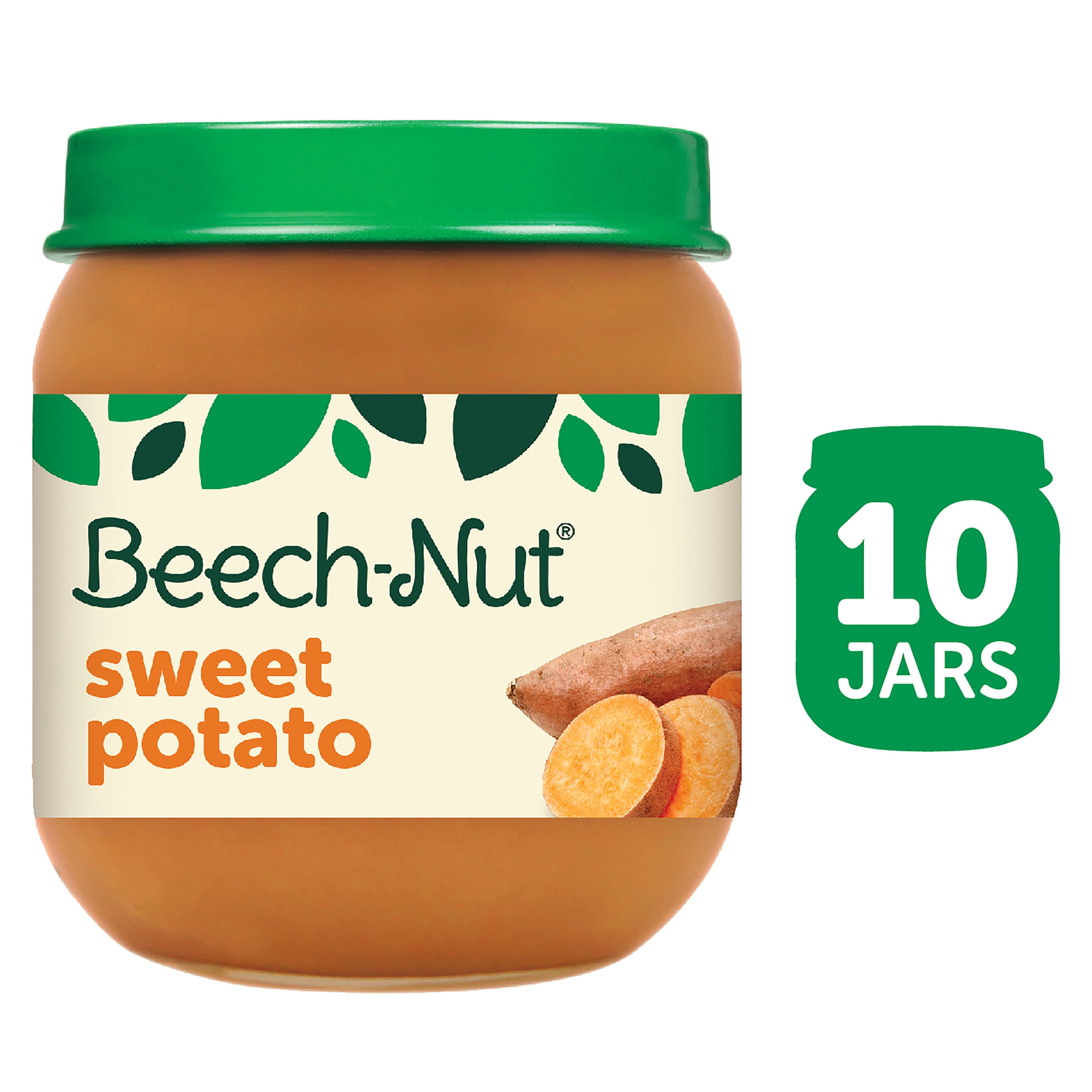 (10 pack) Beech-Nut Stage 2 Baby Food, Sweet Potato, 4 oz Jar