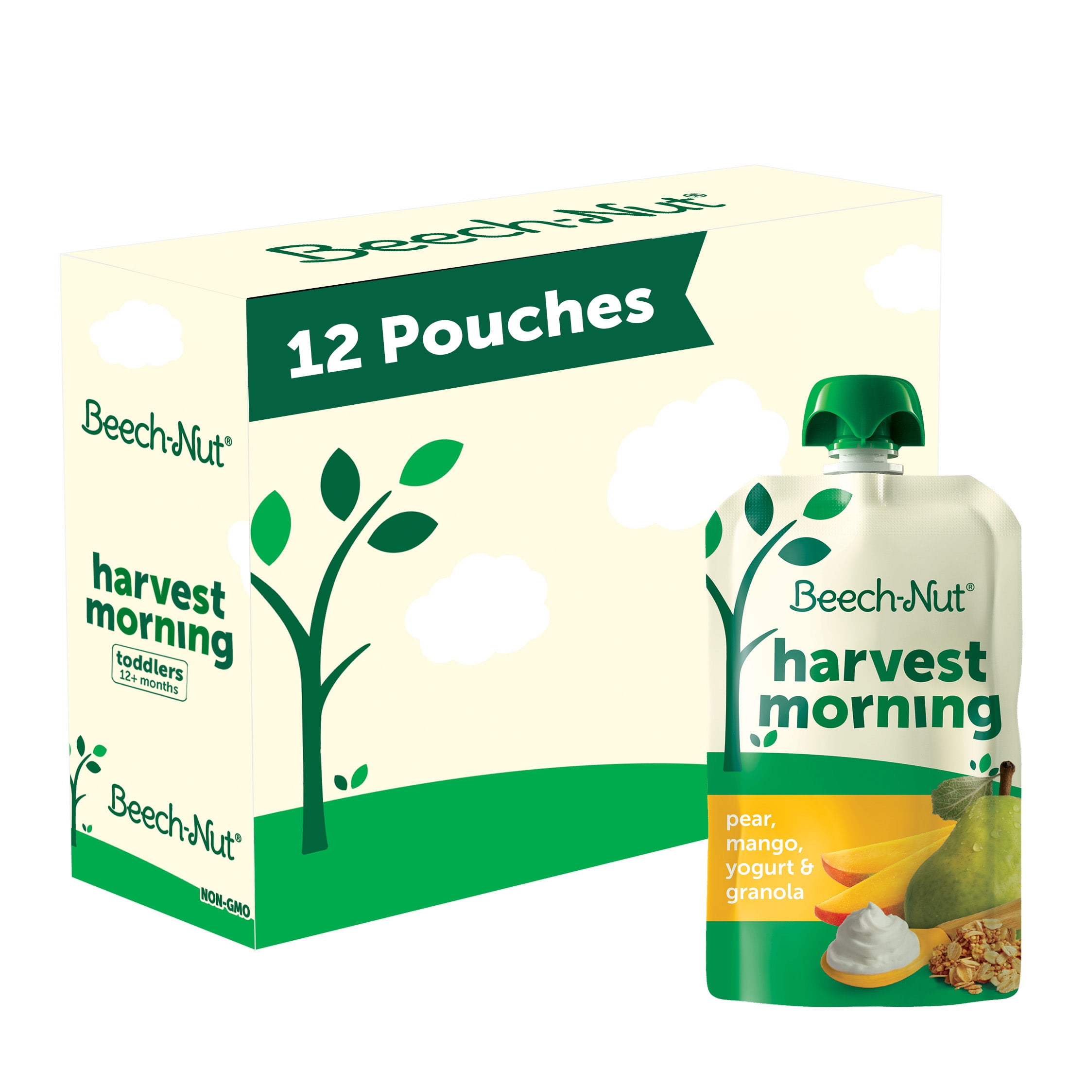 Beech-Nut Stage 4 Toddler Food, Pear Mango Yogurt & Granola, 3.5 oz Pouch (12 Pack)