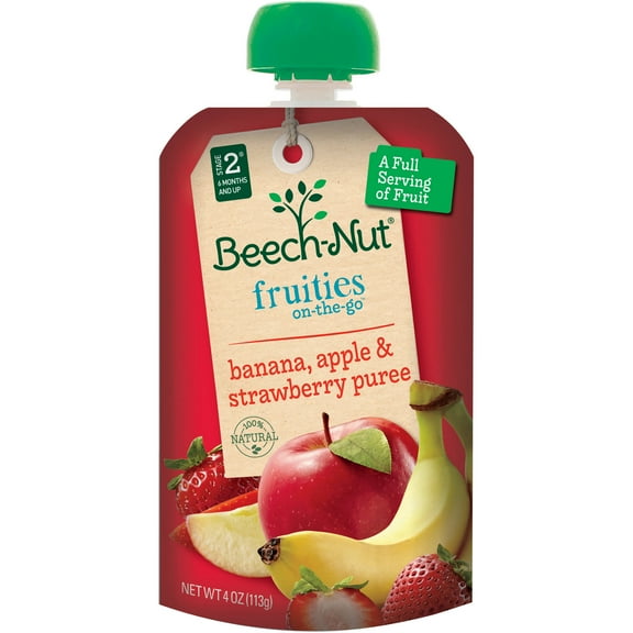 Beech-Nut Stage 5 Fruities On-the-Go Banana, Apple & Strawberry Puree, 4 oz