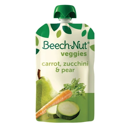 Beech-Nut Veggies Stage 2, Carrot Zucchini & Pear Baby Food, 3.5 oz Pouch