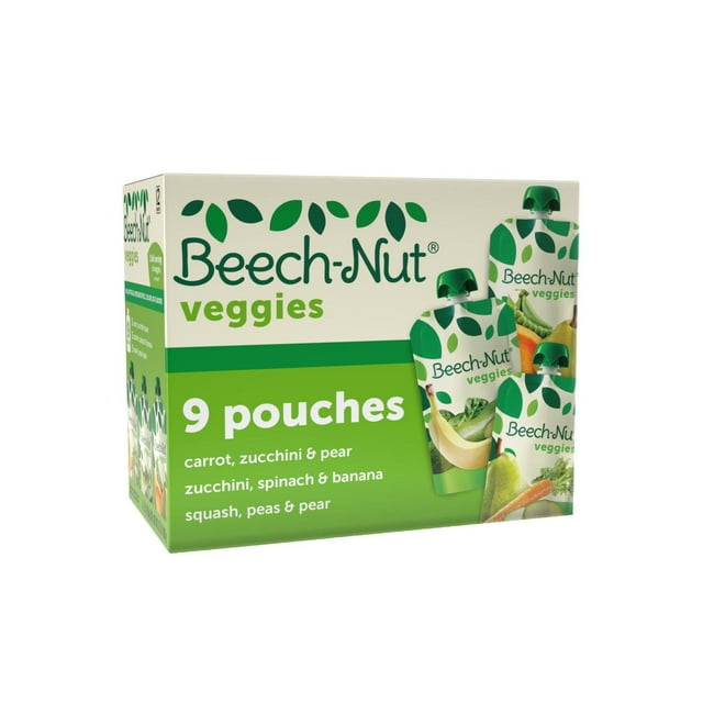 Beech-Nut Veggies Stage 2 Baby Food Variety Pack, 3.5 oz Pouch (9 Pack)