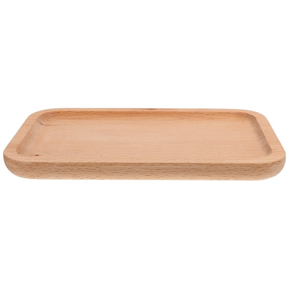 FENGGUIQU Beech Snack Bread Plate Rectangle Easy to Clean