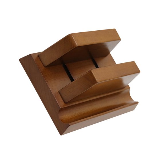 Beech Walnuts Base Vertical Desktop Stand for Space Saving Organizers With Full Port Access