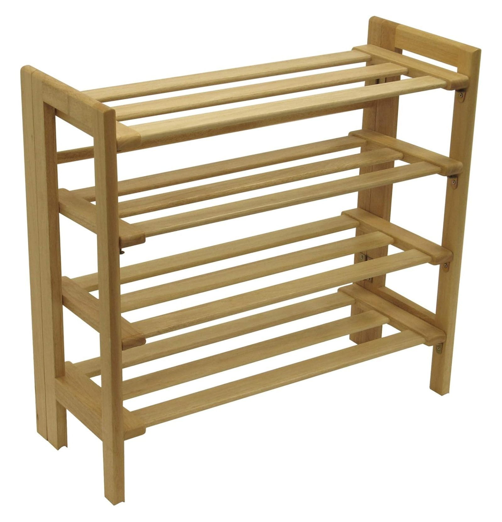 Beech Wood 4Tier Stackable Shoe Rack, Natural
