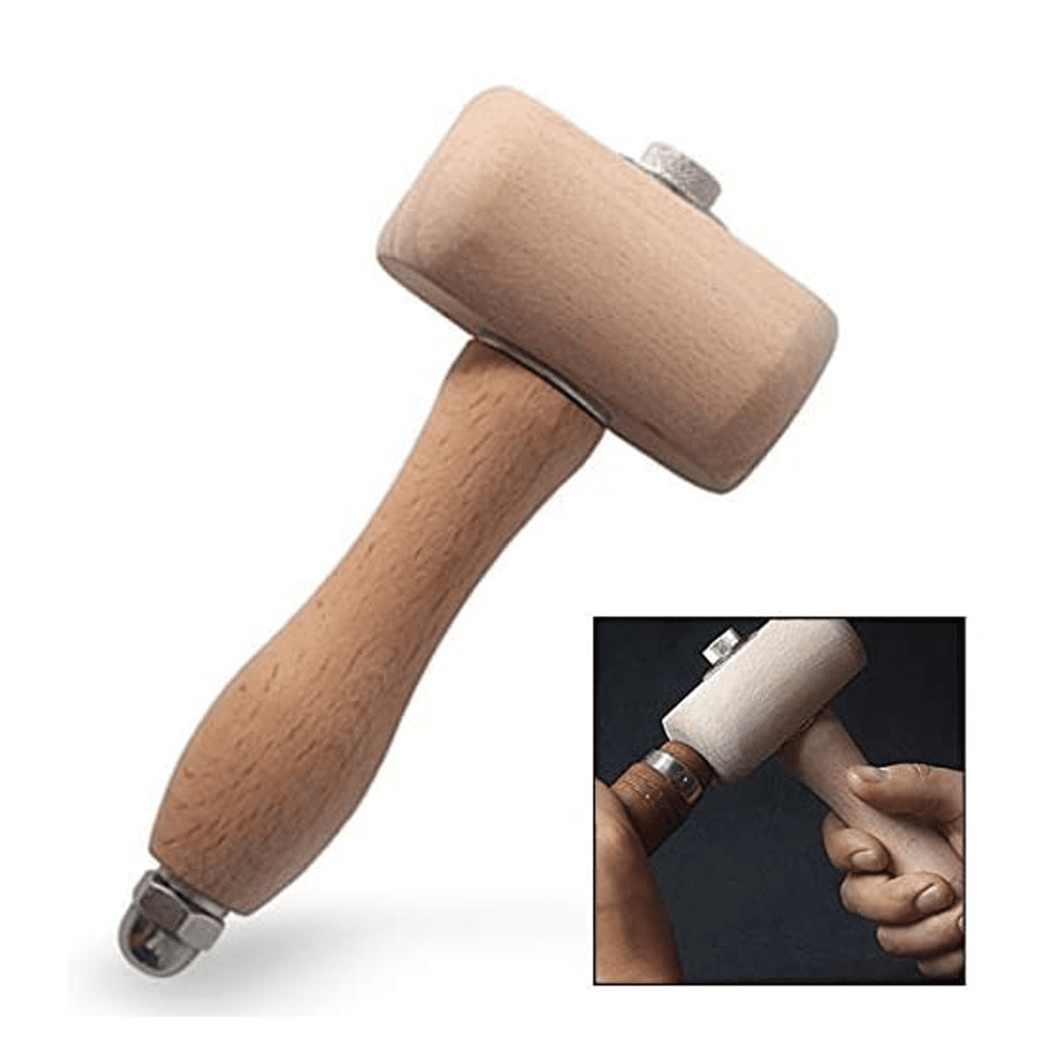 Beech Wood Mallet Hammer Tool,SEMAket Wood Carving Hammer Leather Craft
