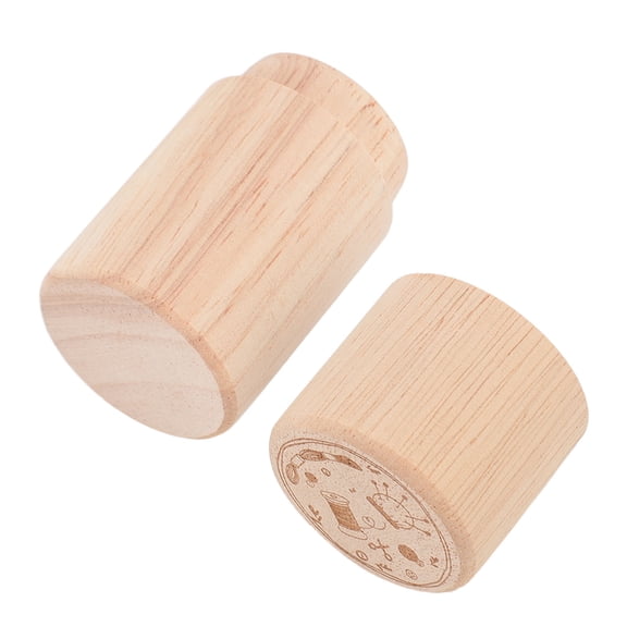 Beech Wood Sewing Needle Case Holder Tube - Portable Craft Storage Box for Needles & Thread, 3.3 x 1.6 Inch