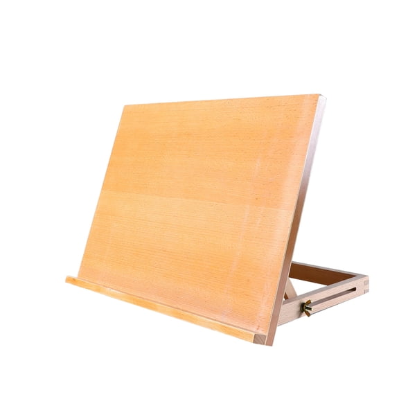 Artkey  Beech Wood Tabletop Easel with Adjustable Angles, Natural Wood Art Drawing Board for Painting & Sketching, Portable Desktop Easel with Shoulder Strap, 17.3 x 12.6 in, 1 Pack