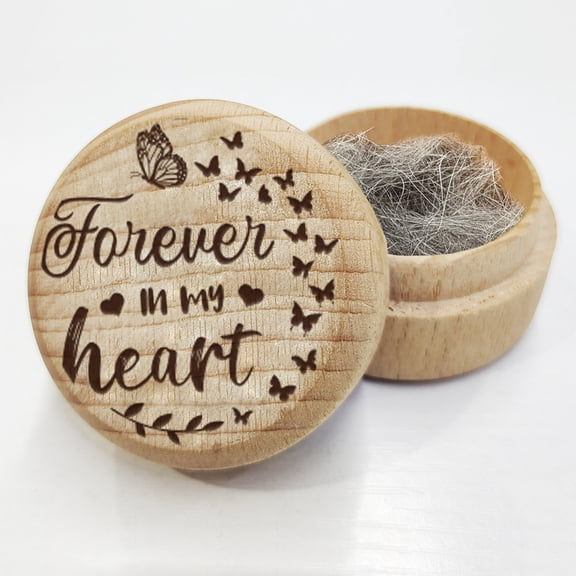Beech Wooden Engraved My First Curl Box for Baby Shower Birthday Party Word 5x3.6cm