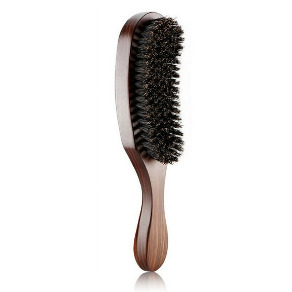 Beech bristle large curved comb solid wood wave cleaning brush hair comb hair styling comb beard care wooden comb-Red Wood Grain