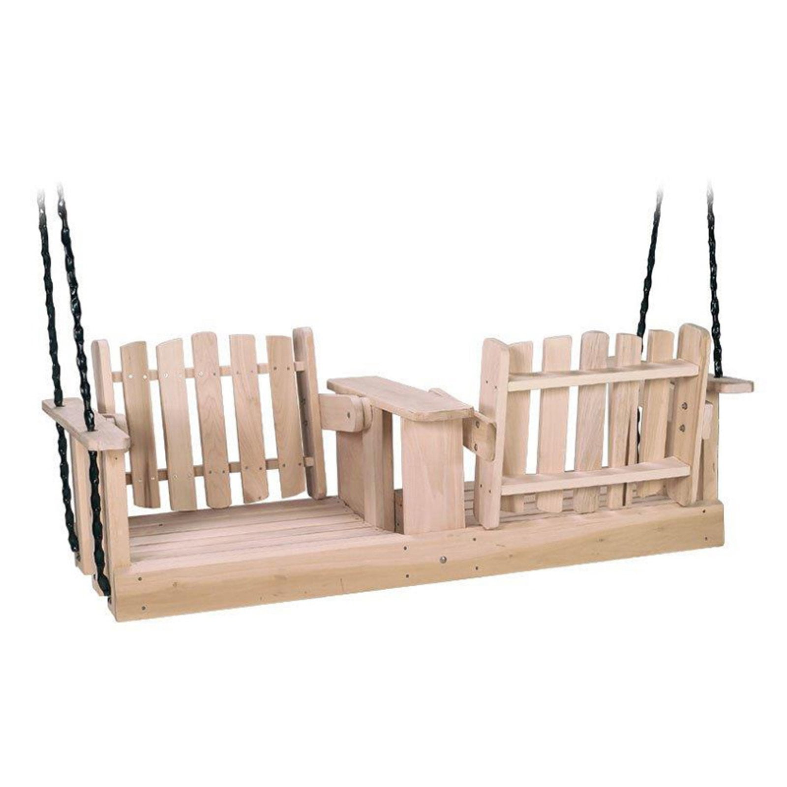Porch swing with reversible clearance back