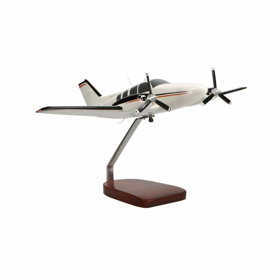 Beechcraft Baron G58 (Red/Black) Large Mahogany Model