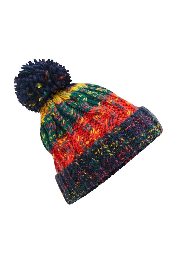 Adult Corkscrew Pom Pom Beanie