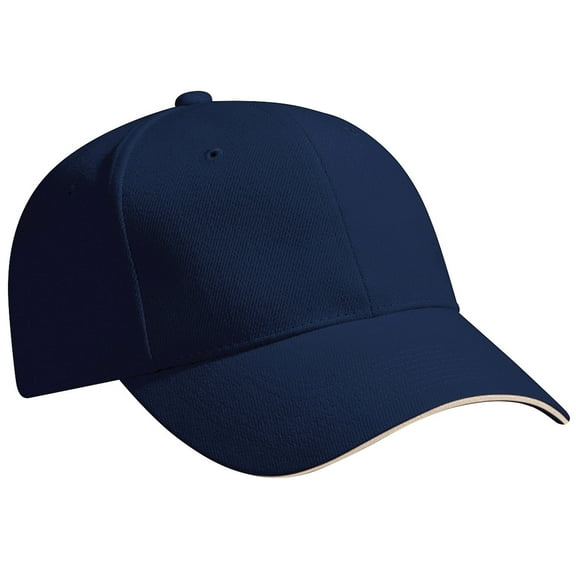 Beechfield Pro-Style Heavy Brushed Cotton Baseball Cap / Headwear (Pack of 2)