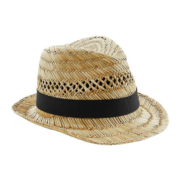 Beechfield Straw Summer Trilby Hat