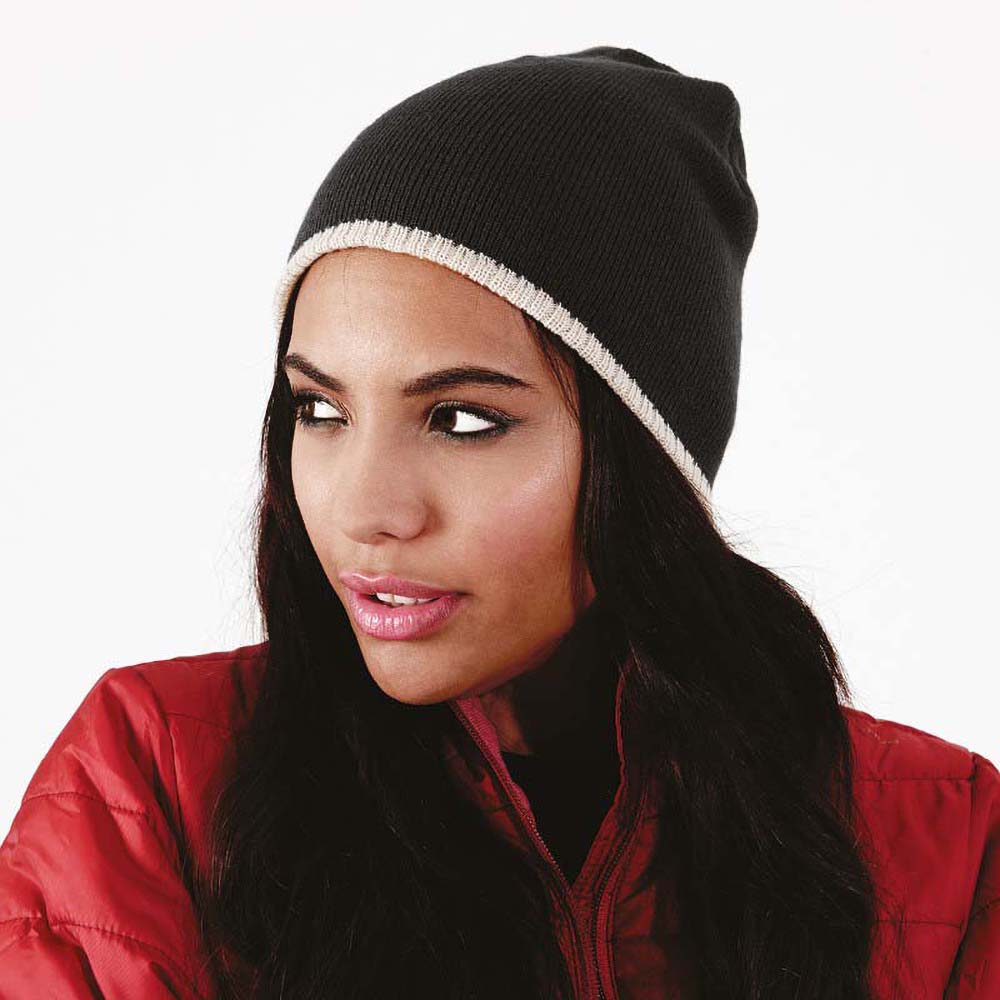 Beechfield  Two-Tone Knitted Winter Beanie Hat - image 1 of 2