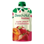 (3 pack) Beech-Nut Fruities Stage 2 Baby Food, Apple Peach & Strawberries, 3.5 oz Pouch