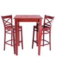 thumbnail image 1 of Beechwood Mountain 3PC Solid Wood X-Back Bar Set in Mahogany with Wood Seat, 1 of 5