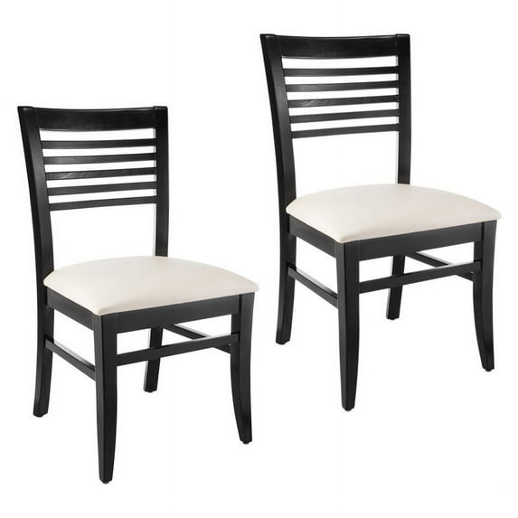 Beechwood Mountain Venetion Dining Side Chair in Black (Set of 2)