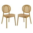thumbnail image 1 of Beechwood and Rattan Dining Chair - Set of 2 - 19" x 23.5" x 33.5" - Beige, 1 of 10