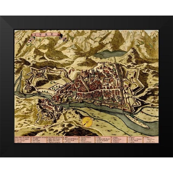 Beeck, Anna 18x15 Black Modern Framed Museum Art Print Titled - Turin or Torino and Its Envisons 1700