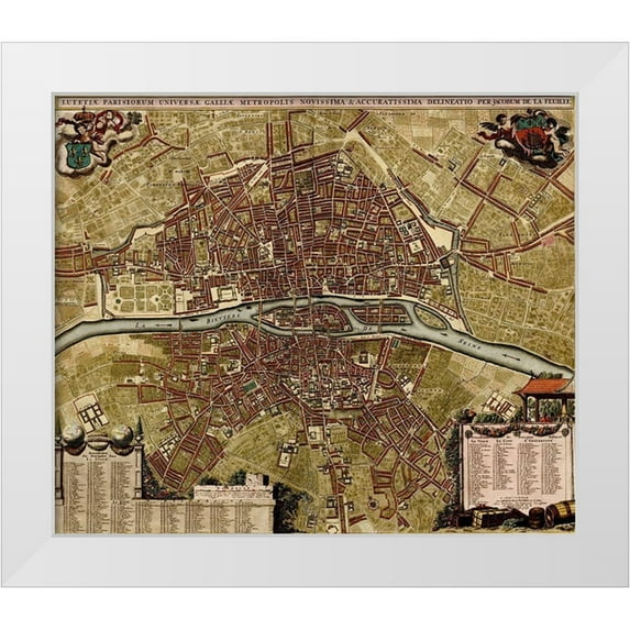 Beeck, Anna 23x20 White Modern Wood Framed Museum Art Print Titled - Barcelona Spain Defenses 1700
