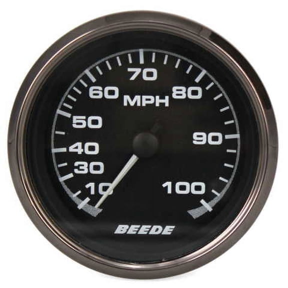 Beede Boat Speedometer Gauge 960491 | 3 1/4 Inch Pewter Black