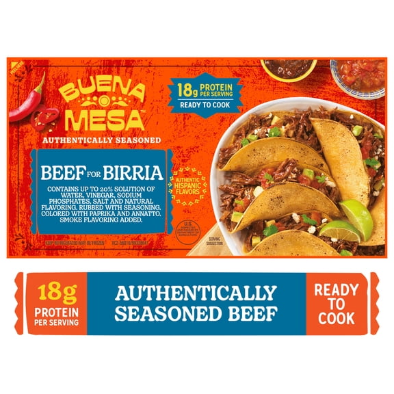 Buena Mesa Refrigerated Beef for Birria, Authentically Seasoned, Fresh, Ready to Cook, 1.49 - 2.51 lb