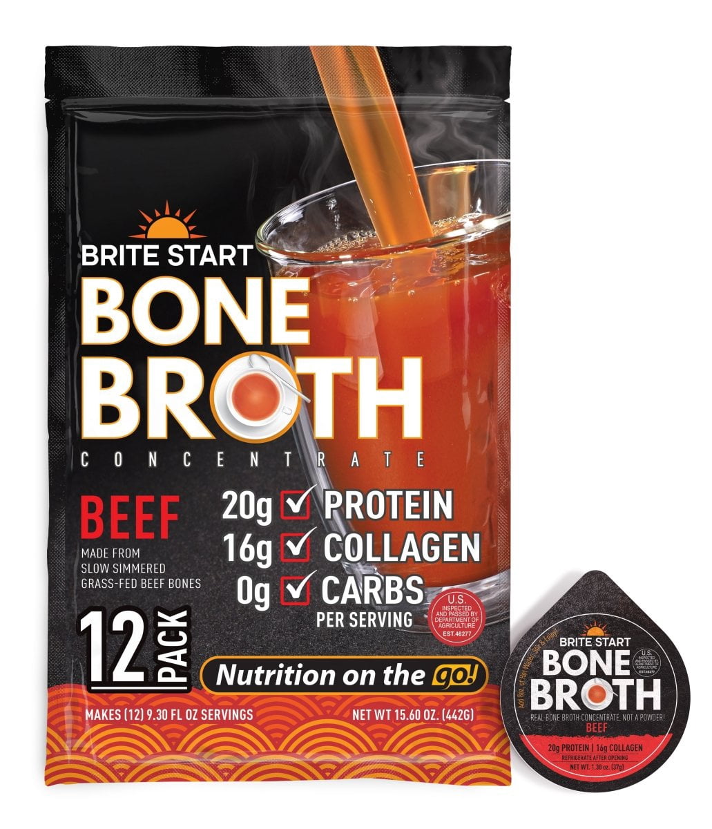 Brite Start Beef Bone Broth Shelf-Stable 12 Pack