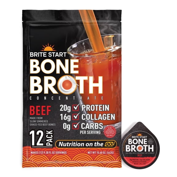 Brite Start Beef Bone Broth Shelf-Stable 12 Pack
