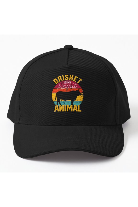 Beef Brisket Soul Animal Baseball Hat, Smoked BBQ Food Statement Design, Classic Cap