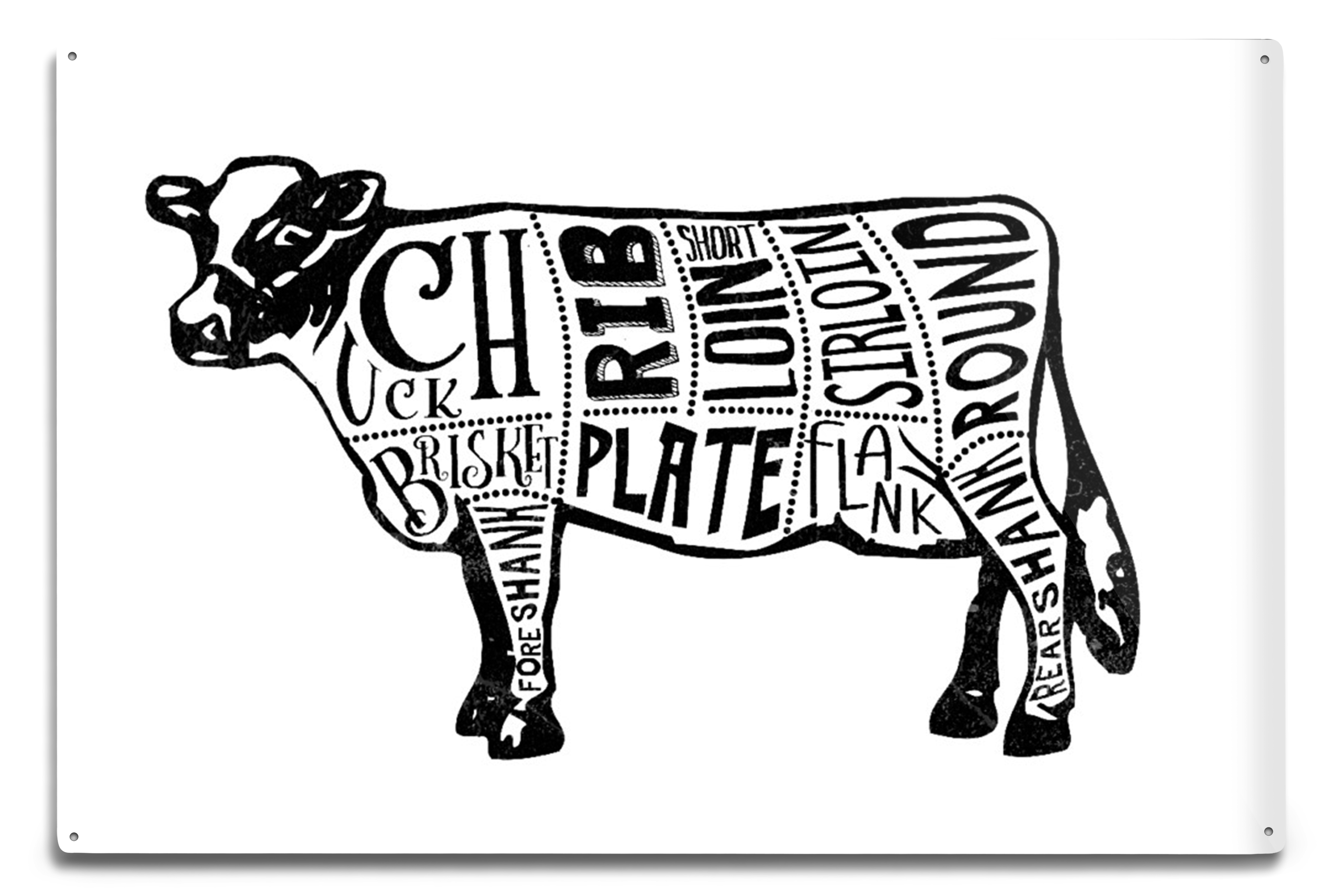 Beef Butchers Block Meat Cuts Black Cow On White Walmart Beef Butchers Block Meat Cuts Black Cow On White Walmart