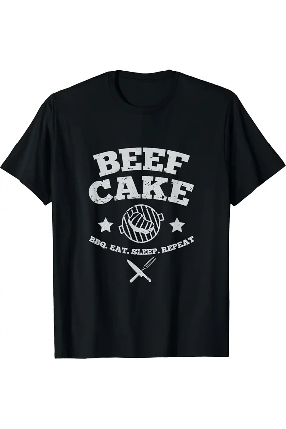 Beef Cake BBQ, Eat, Sleep, Repeat Meat Lover Gift T-Shirt