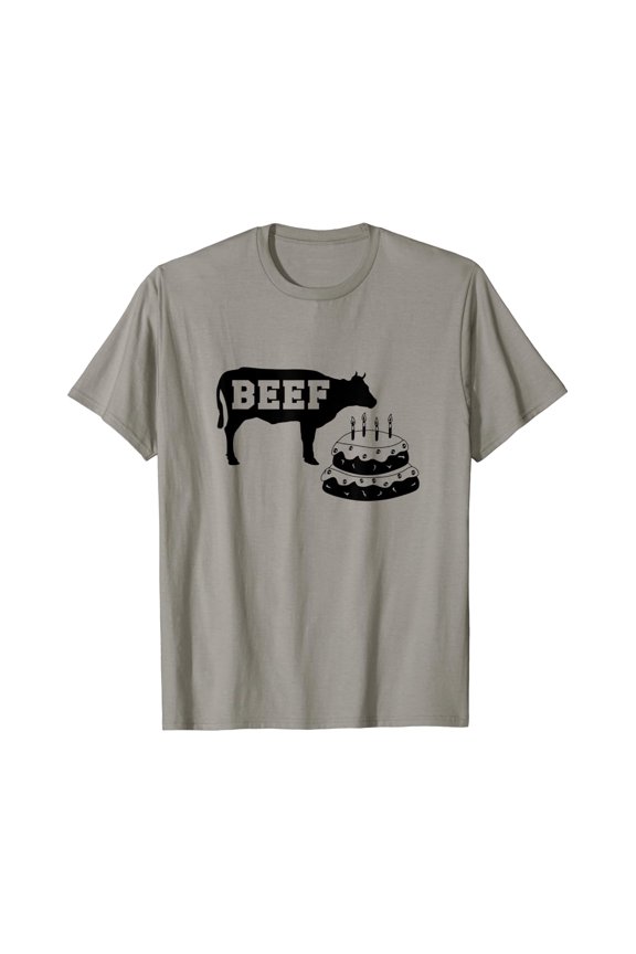 Beef Cake T-Shirt Saying Gym Workout Weightlifting