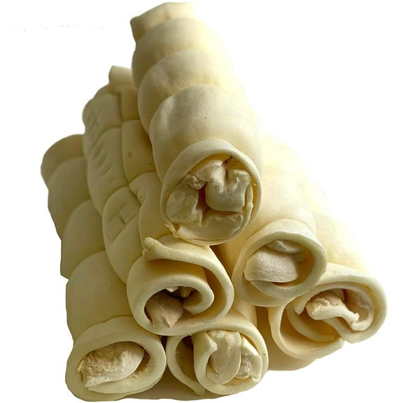 Beef Cheek Retriever Roll10-12 inches (6 Count) Beef chew for Dogs by 123 Treats