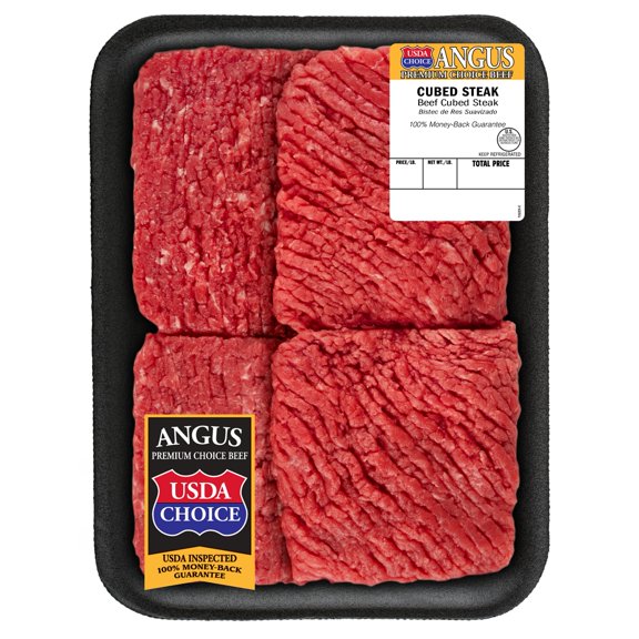 Beef Choice Angus Cubed Steak, Tray, Fresh, 0.73 - 2.05 lb