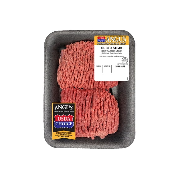 Beef Choice Angus Cubed Steak, Tray, Fresh, 0.3 - 0.9 lb